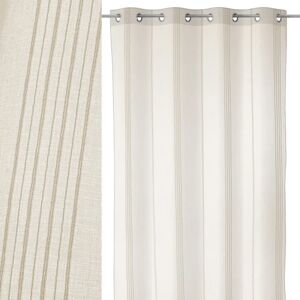 LOLAhome Visillo confeccionado con cinta de ollados beige de poliéster de 260x140 cm