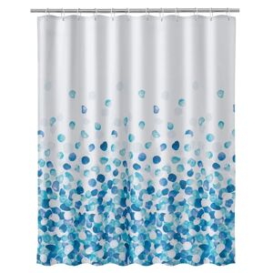 LOLAhome Cortina de baño de pétalos de tela azul de 180x200 cm