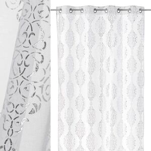 LOLAhome Cortina visillo confeccionada de tela blanca de 260x140 cm