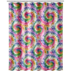 LOLAhome Cortina de baño de espiral multicolor de tela de 180x200 cm