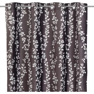 LOLAhome Set de 2 cortinas estampado ramas gris de tela de terciopelo de 140x260 cm