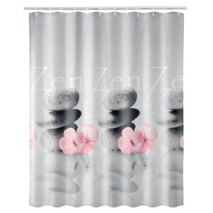 LOLAhome Cortina de baño Zen de tela gris de 180x200 cm