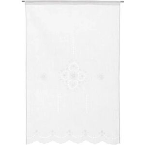 LOLAhome Cortina bordada de corazones blanca de tela de 100x150 cm