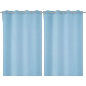 LOLAhome Set de 2 cortinas lisas azules de tela de loneta de 140x260 cm