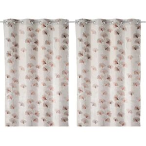 LOLAhome Set de 2 cortinas confeccionadas de hojas cobre de antelina de 140x260 cm