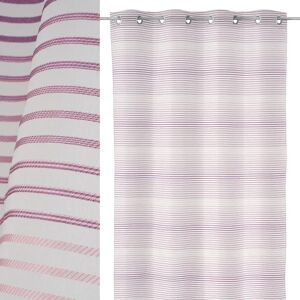 LOLAhome Visillo de rayas confeccionado de tela blanco y rosa de 140x260 cm