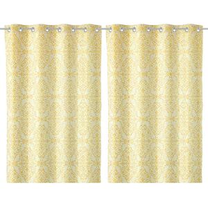 LOLAhome Set de 2 cortinas con brocado amarillas de Jacquard de 140x260 cm