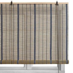 LOLAhome Estor enrollable de láminas azul de bambú de 90x180 cm