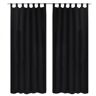 vidaXL 2 Cortinas Negras Micro-satinadas Con Trabillas. 140 X 245 Cm