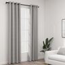 vidaXL Cortinas Opacas Con Ojales Look De Lino 2 Pzas Gris 140x245 Cm