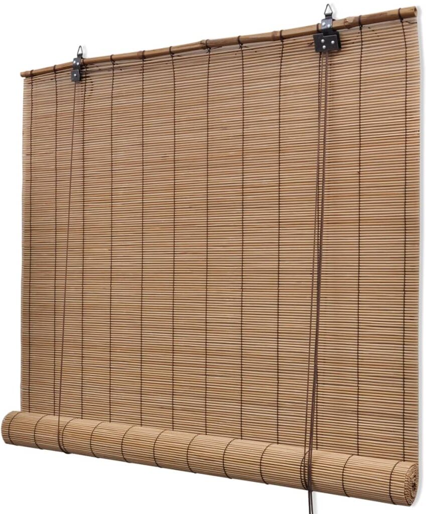 vidaXL Persianas enrollables de bambú marrón 120x220 cm