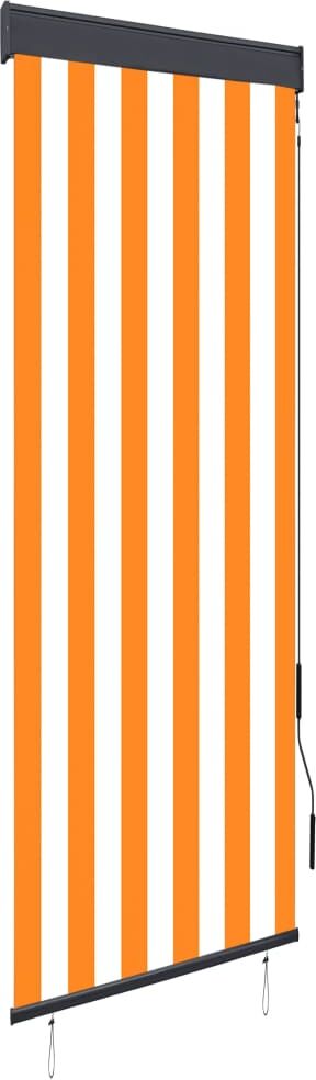 vidaXL Estor enrollable de exterior blanco y naranja 60x250 cm