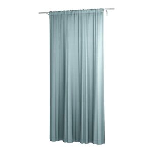 Double Width Curtain Panel with Tunnel/Creaseband, 250 cm, Dusty Blue, Linen - Bemz