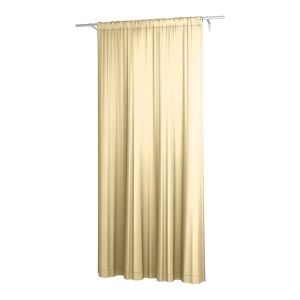 Double Width Curtain Panel with Tunnel/Creaseband, 250 cm, Soft Yellow, Linen - Bemz