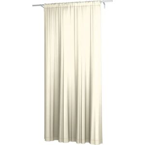 Double Width Curtain Panel with Tunnel/Creaseband, Customized, White, Linen - Bemz