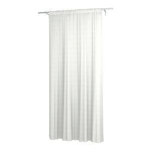 Double Width Curtain Panel with Tunnel/Creaseband, Lined, Customized, Optic White, Linen - Bemz