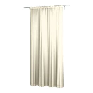 Double Width Curtain Panel with Tunnel/Creaseband, Lined, Customized, White, Linen - Bemz