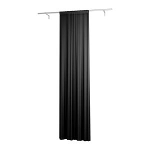 Single Width Curtain Panel with Tunnel/Creaseband, 250 cm, Black, Velvet - Bemz