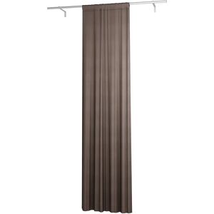 Single Width Curtain Panel with Tunnel/Creaseband, Customized, Cocoa, Linen - Bemz