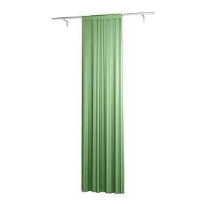 Single Width Curtain Panel with Tunnel/Creaseband, Lined, 250 cm, Apple Green, Linen - Bemz