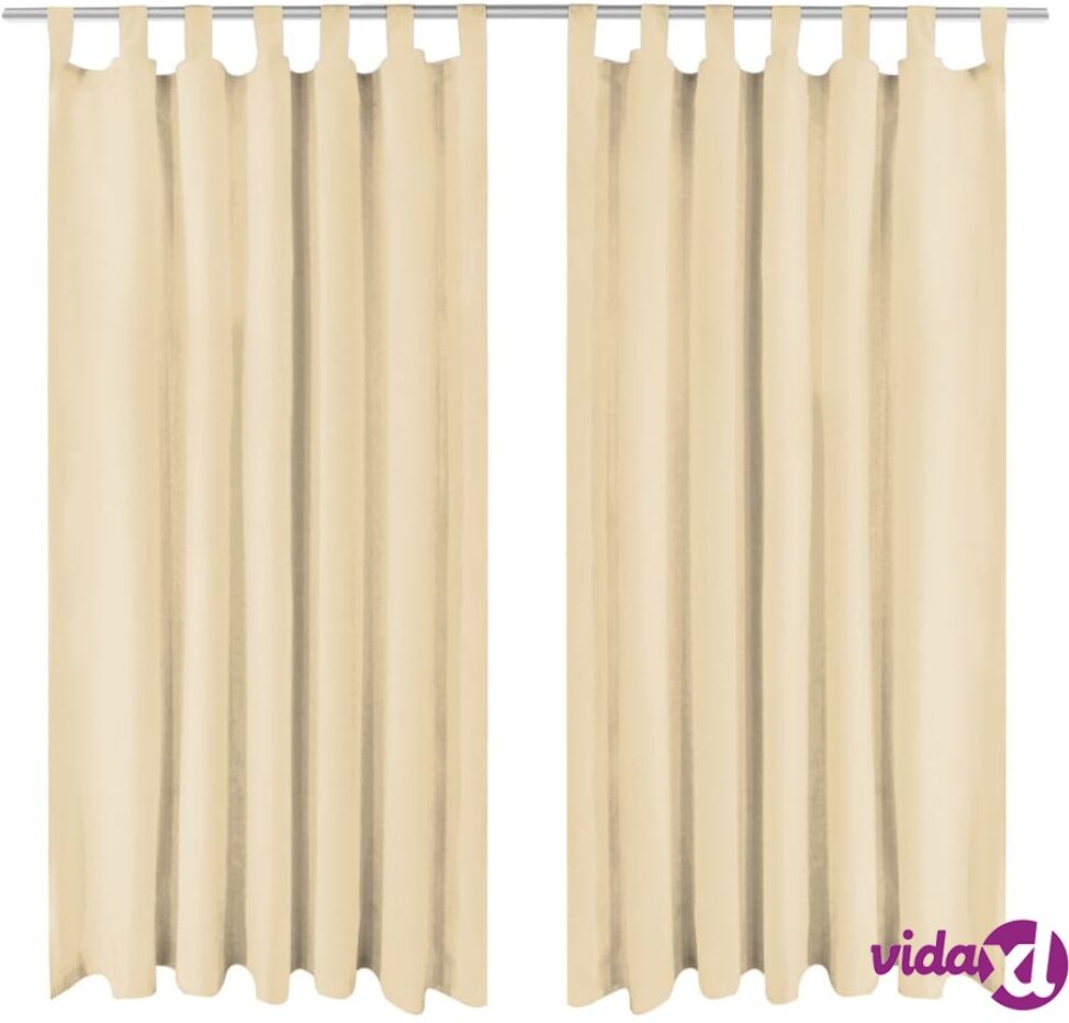 vidaXL Mikro-satiiniverhot silmukoilla 2 kpl 140x175 cm Beige