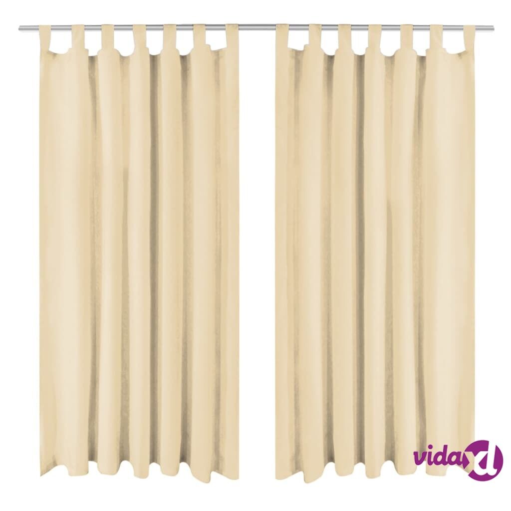 vidaXL Mikro-satiiniverhot silmukoilla 2 kpl 140x245 cm Beige