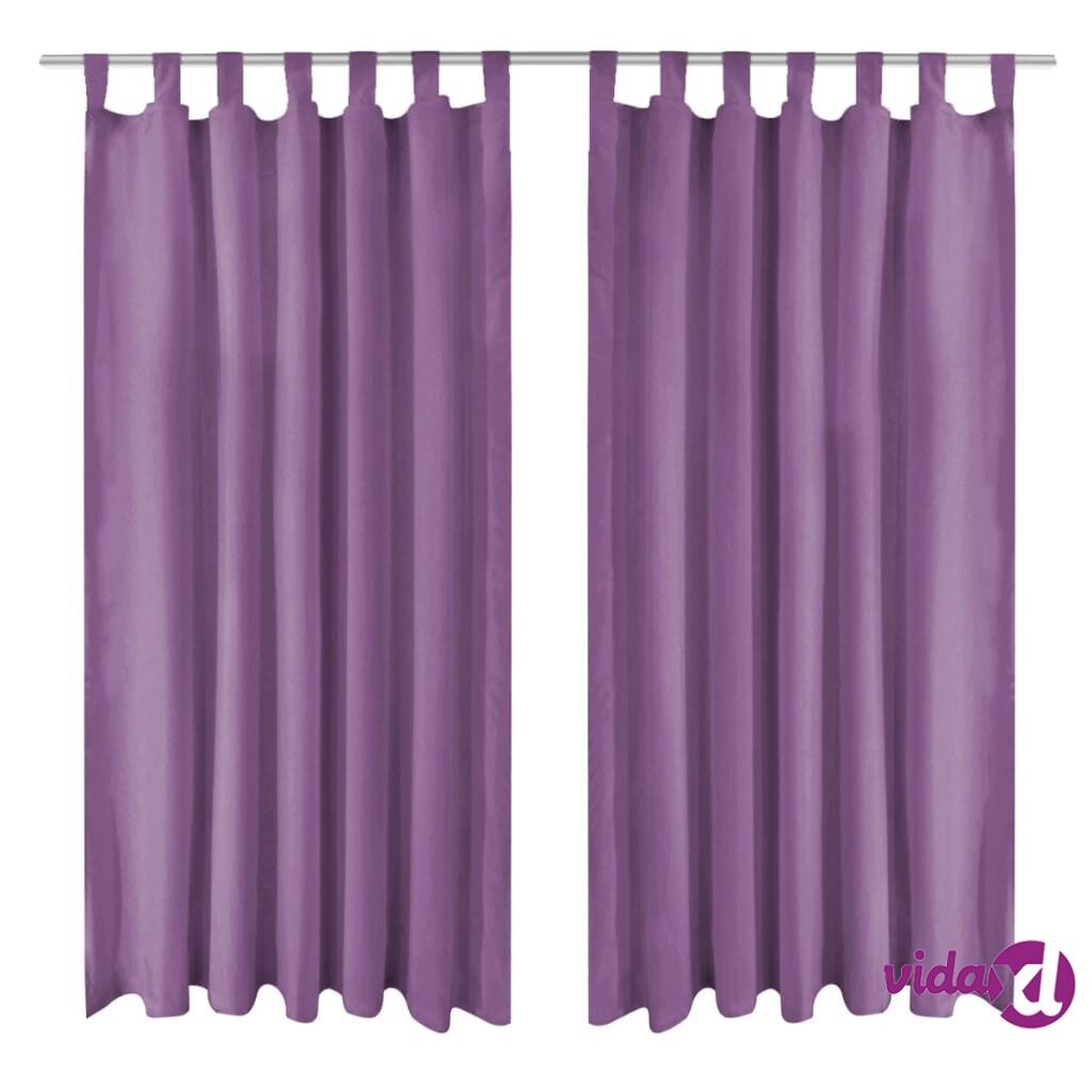 vidaXL Mikro-satiiniverhot silmukoilla 2 kpl 140x225 cm Violetti