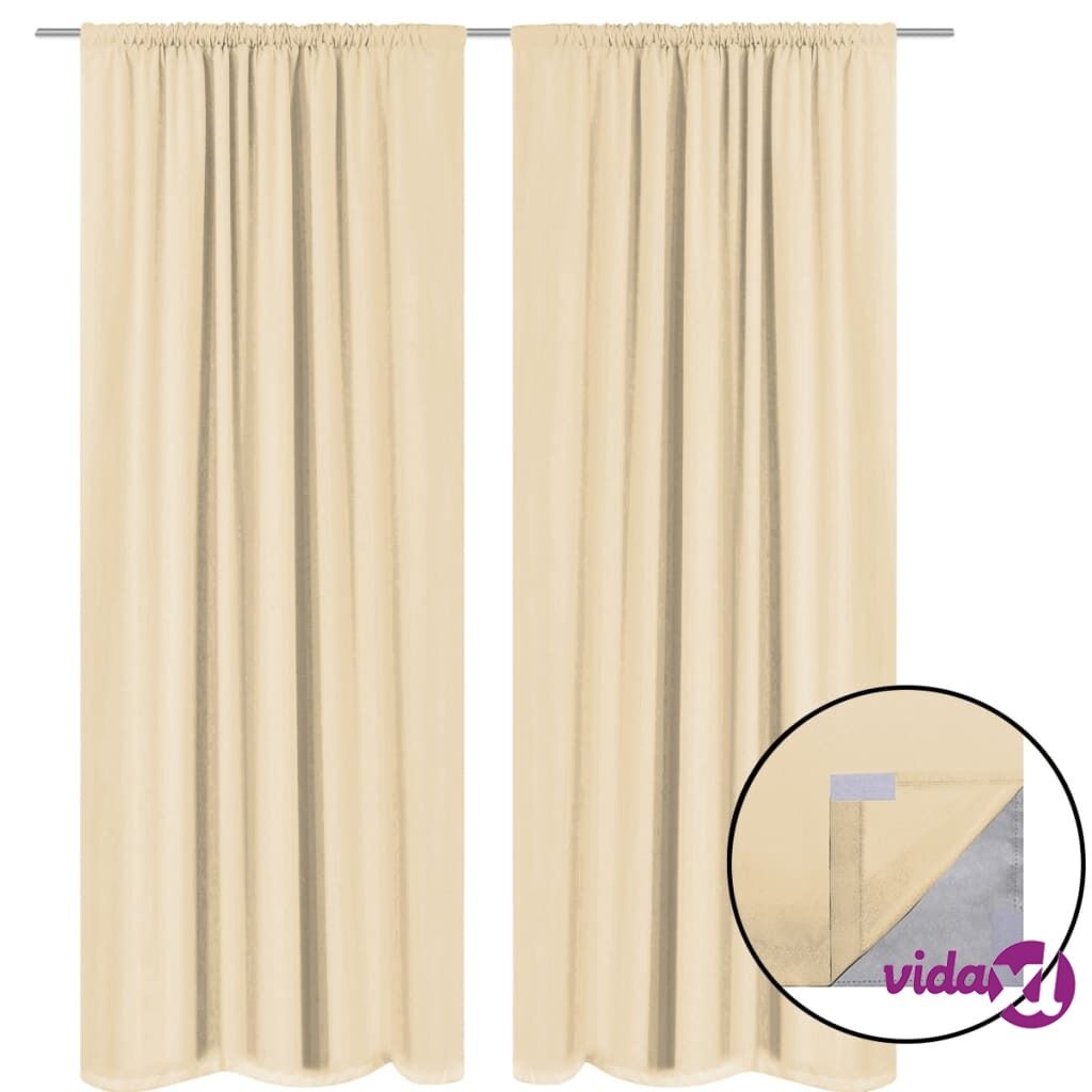 vidaXL Pimennysverhot 2 kpl kaksi kerrosta 140x175 cm Beige