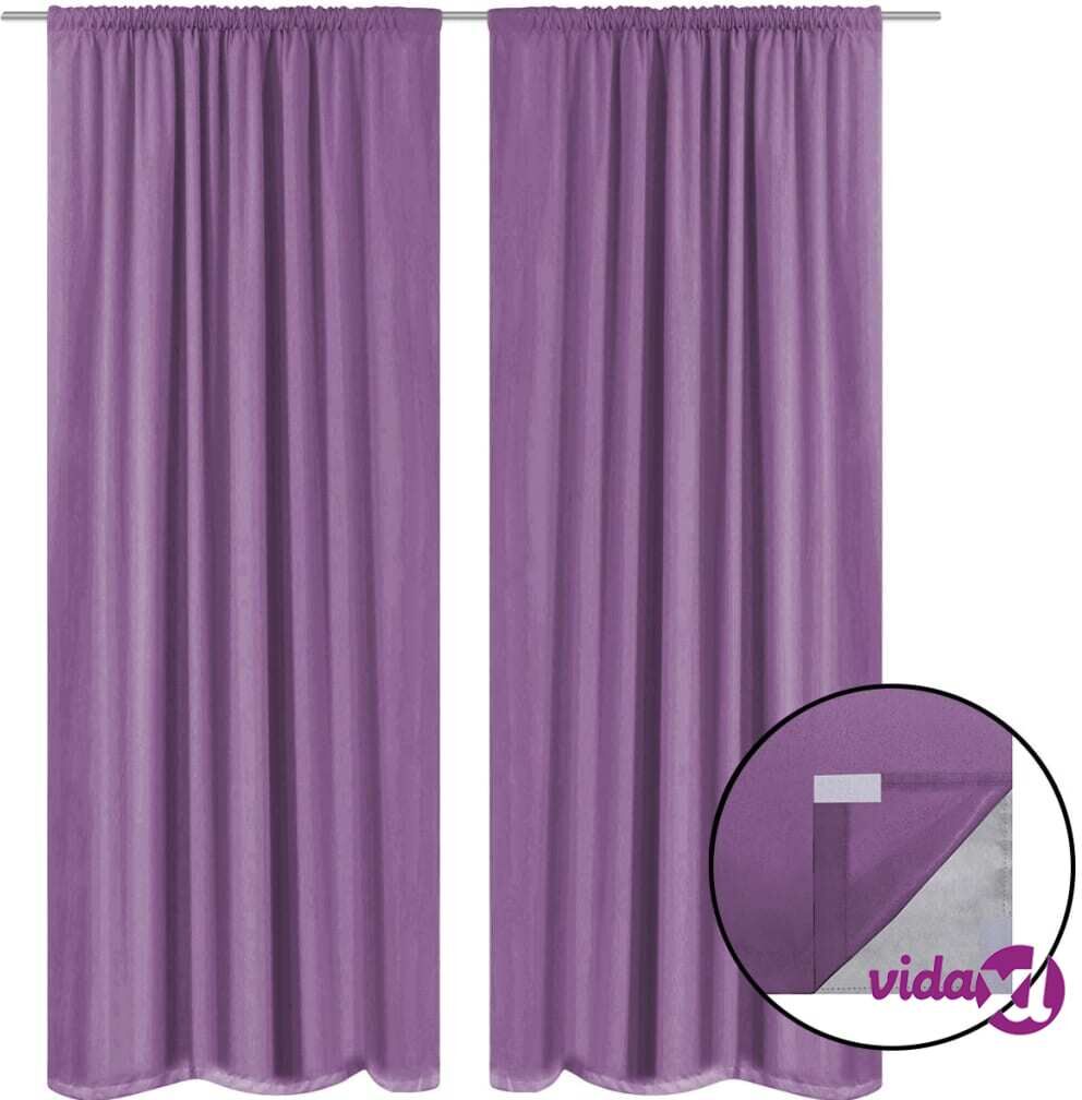 vidaXL Pimennysverhot 2 kpl kaksi kerrosta 140x245 cm Violetti