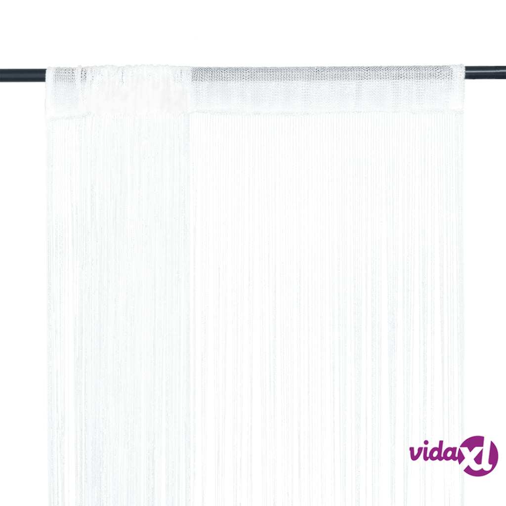 vidaXL String-verhot 2 kpl 140x250 cm Valkoinen