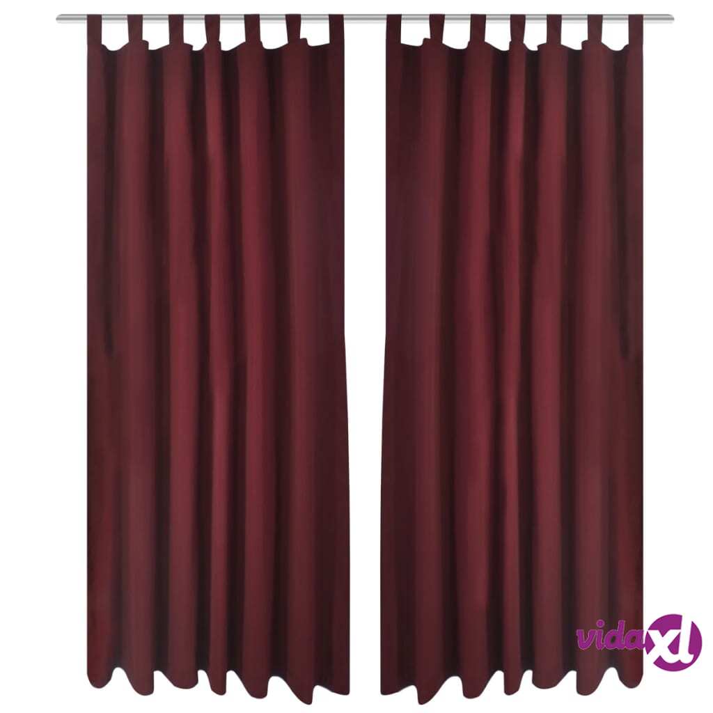 vidaXL Bordeaux Mikro-Satiini Verhot Lenkeillä 2kpl 140 x 225 cm