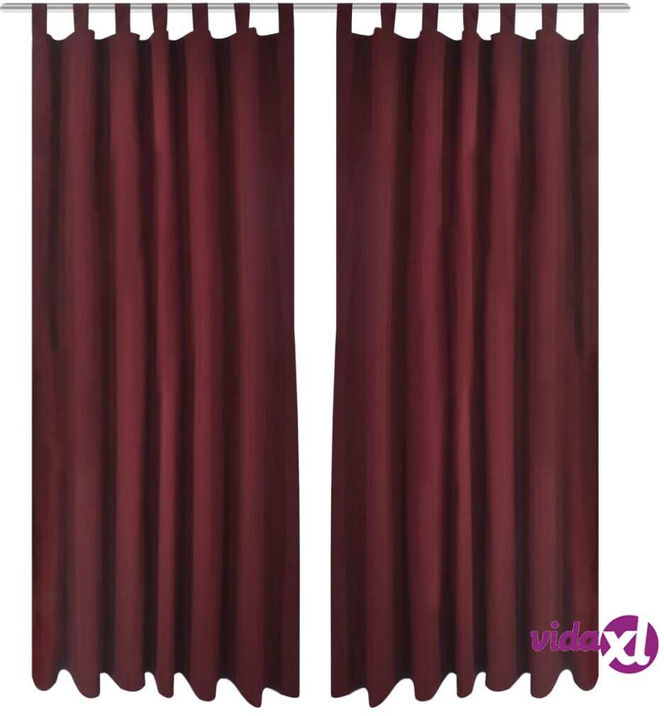 vidaXL Bordeaux Mikro-Satiini Verhot Lenkeillä 2kpl 140 x 245 cm