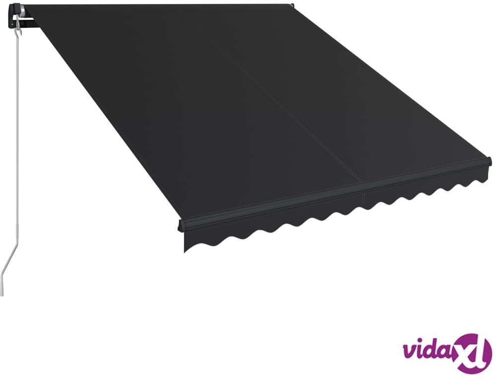 vidaXL Manuaalisesti sisäänkelattava markiisi 300x250 cm antrasiitti