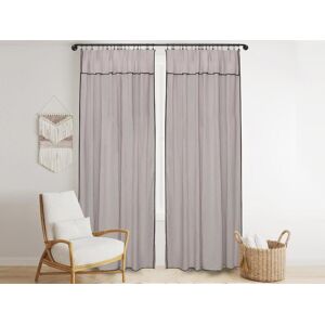 Vente-unique.com Lot de 2 rideaux en coton et lin - L. 140 x H. 280 cm - Taupe - BORINA