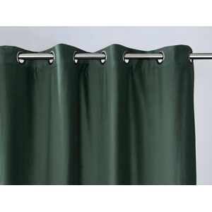 OZAIA Lot de 2 rideaux obscurcissants en velours - L. 135 x H. 250 cm- Vert a ?illets argentes - DARREL