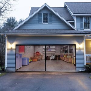 Moustiquaire Magnétique De Grande Taille, 7x13 Pieds, Pour Porte De Garage, Fenêtre En Fibre De Verre, Filet Anti-Insectes, Rideau De Porte De Garage - Publicité