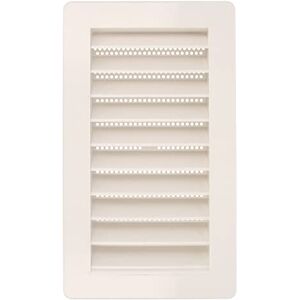 Amig Grille de ventilation rectangulaire en Plastique avec moustiquaire   Grilles d'aération pour sortie d'air   Idéal pour plafonds   Dimensions : 200 x 140 mm   Couleur: Blanc - Publicité