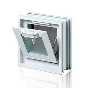 Fuchs Design FUCHS Embouts de ventilation Blanc au lieu de 1 bloc de verre 24x24x8cm avec moustiquaire - Publicité
