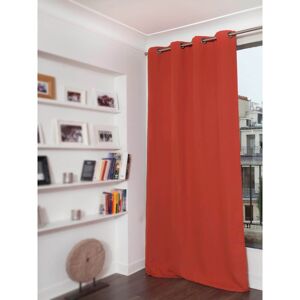 Rideau phonique thermique occultant orange rouille 140x260