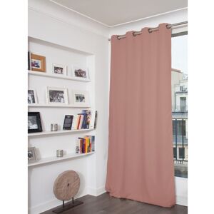 Rideau phonique thermique occultant rose vieux rose 140x260