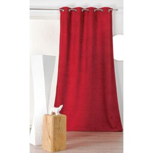 Linder Rideau obscurcissant aspect laine chinée polyester rouge 250 x 140