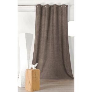 Linder Rideau obscurcissant aspect laine chinée polyester marron 250 x 140