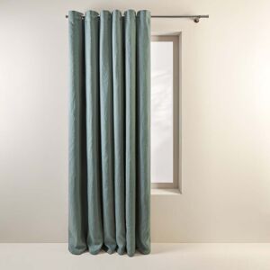 Madura Rideau oeillets doublé occultant 140x345 cm Vert de gris en Lin Vert 140x345cm