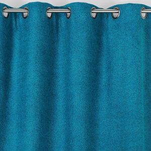 Linder Rideau obscurcissant aspect laine chinée polyester bleu 140x250 cm