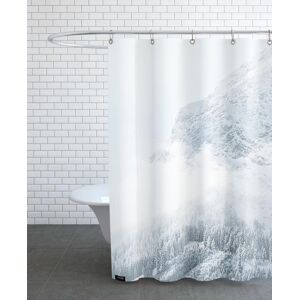 Juniqe Rideau de douche en polyester en blanc & gris 150x200