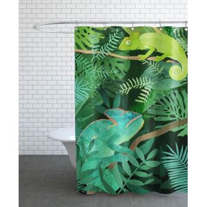 Juniqe Rideau de douche en polyester en vert 150x200