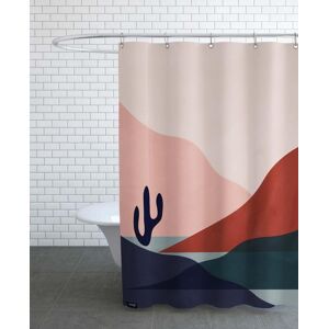Juniqe Rideau de douche en polyester en gris & rose 150x200