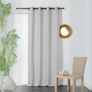 Linder Rideau rayé esprit bohème chic coton beige 135x260 cm