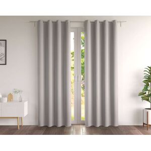 Becquet Paire de rideaux 135x260 en coton gris perle Gris 1x260x135cm