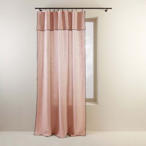 Madura Rideau panneau en Coton Rose poudre et bourdon noir 150x350 cm